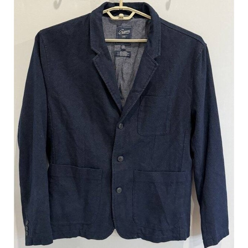 Grayers Clothiers Unstructured Blazer Jacket Size XXL 100% Cotton Navy Blue